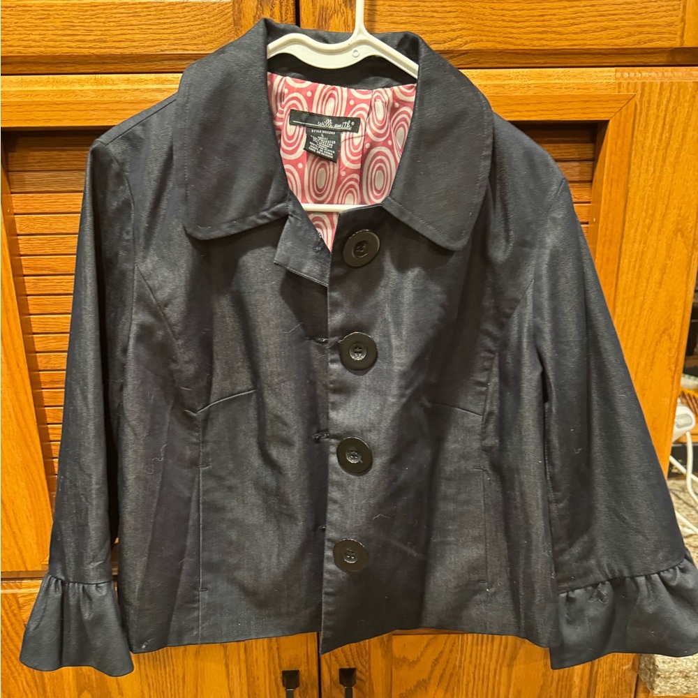 SMITH Black Blazer with Ruffle Cuffs